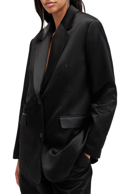 Shop Allsaints Sae Satin Blazer In Black