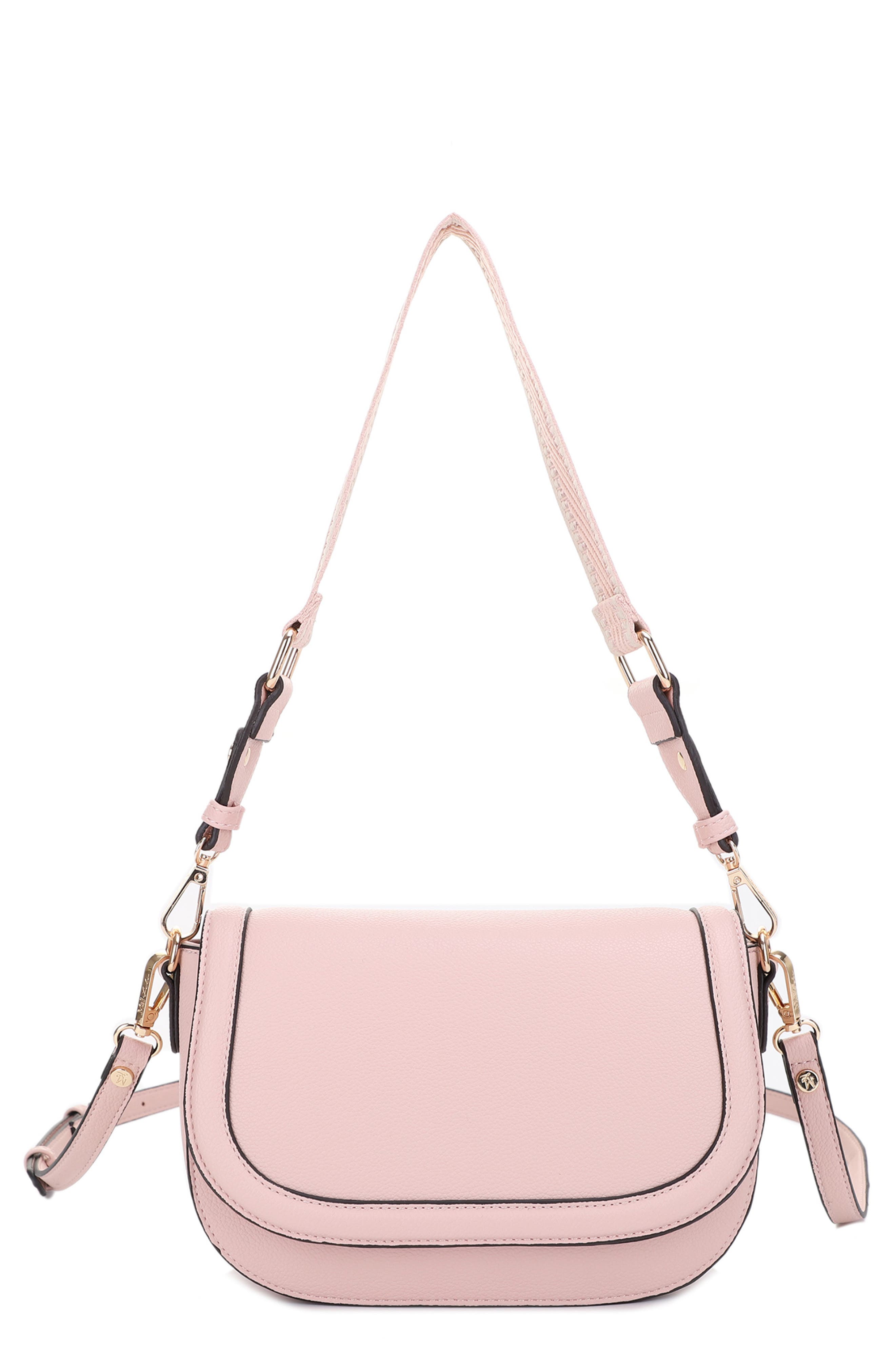 Mali + Lili Kiana Recycled Vegan Leather Crossbody Bag in Blush 