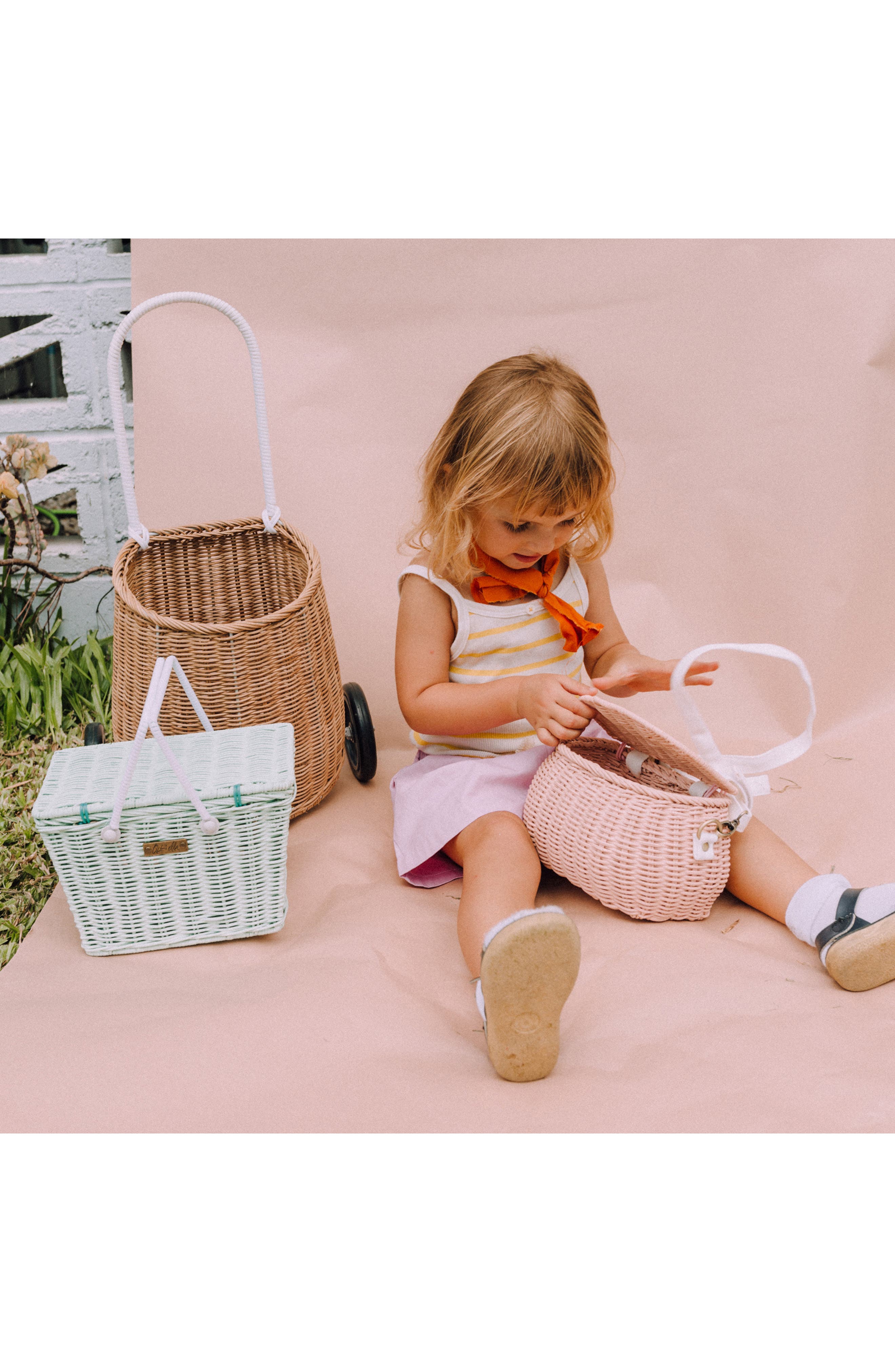 Olli Ella Luggy Wheeled Rattan Basket Nordstrom