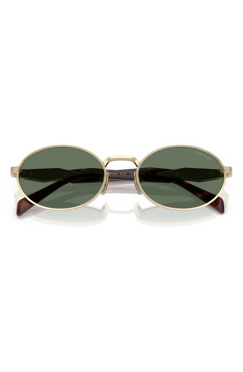 Prada Womens Gold 65zs Oval-frame Metal Sunglasses In Dark Green/gold