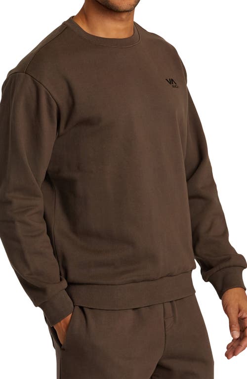 Shop Rvca Essential Logo Embroidered Sweatshirt In Mocha