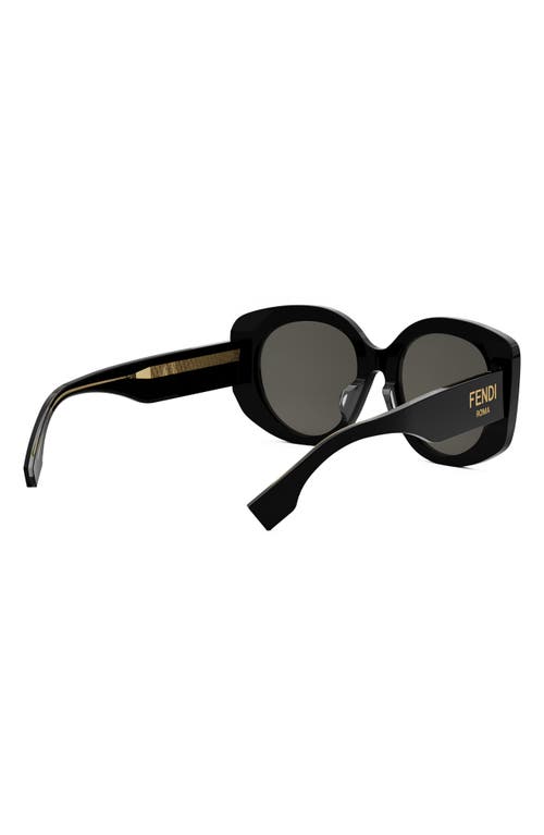 Shop Fendi ' Roma 62mm Overize Round Sunglasses In Shiny Black/smoke