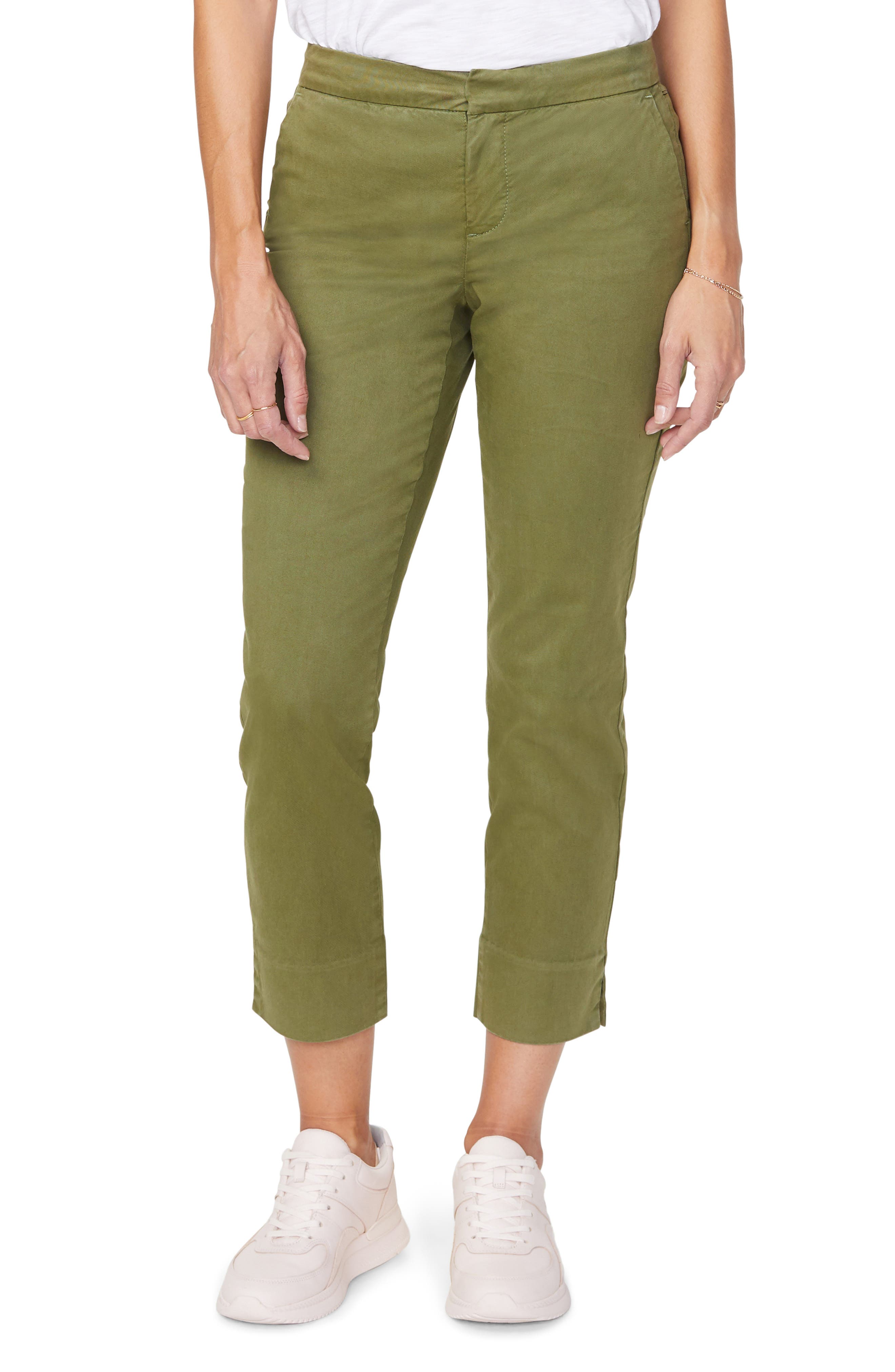 Nydj Relaxed Crop Chino Pants In Olivine