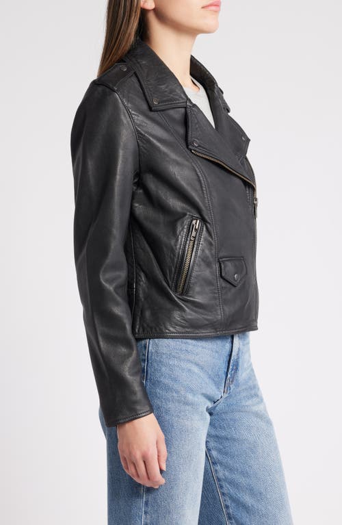 Shop Treasure & Bond Leather Moto Jacket In Black