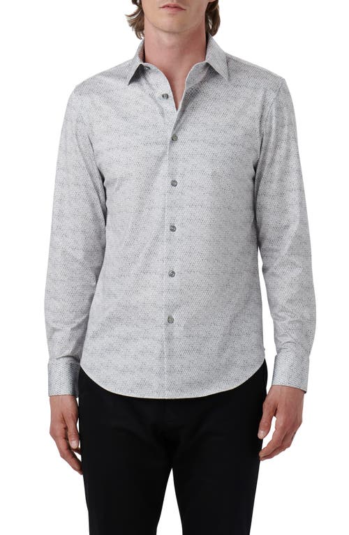 Bugatchi James OoohCotton Honeycomb Print Button-Up Shirt Cement at Nordstrom,