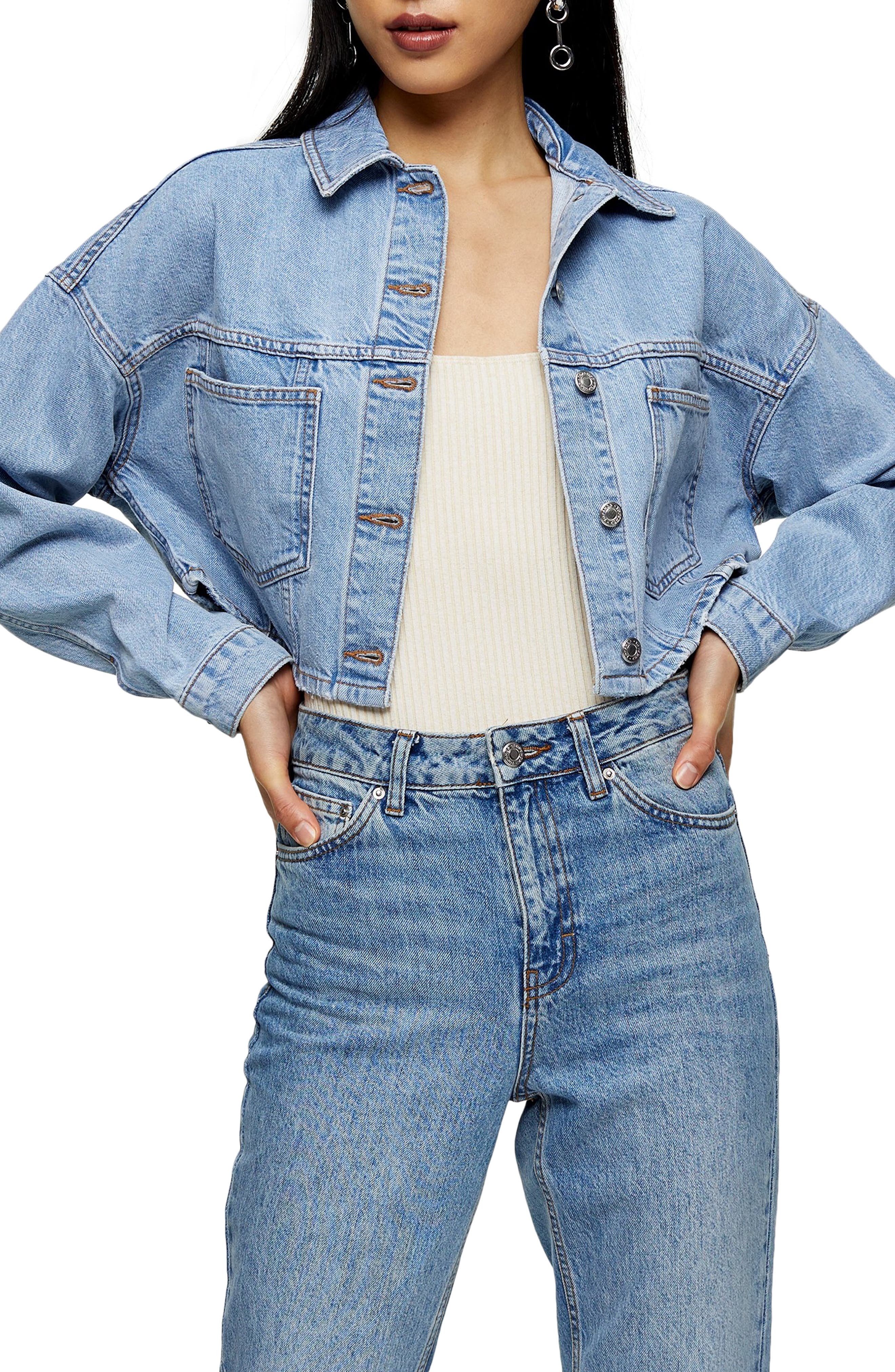 topshop crop jean jacket