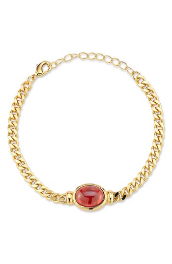 Chloe & Madison Chloe And Madison Cubic Zirconia Curb Chain Bracelet In Gold