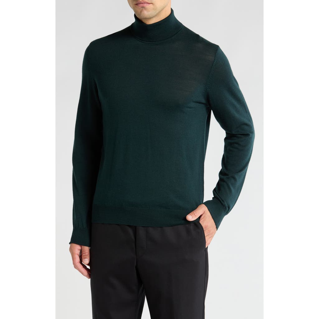 Bruno Magli Merino Wool Turtleneck Sweater In Green
