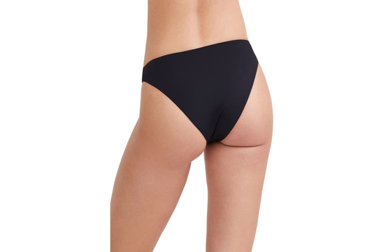 Shop Au Naturel By Gottex Striped Print Mid-rise Swim Bottom In Black