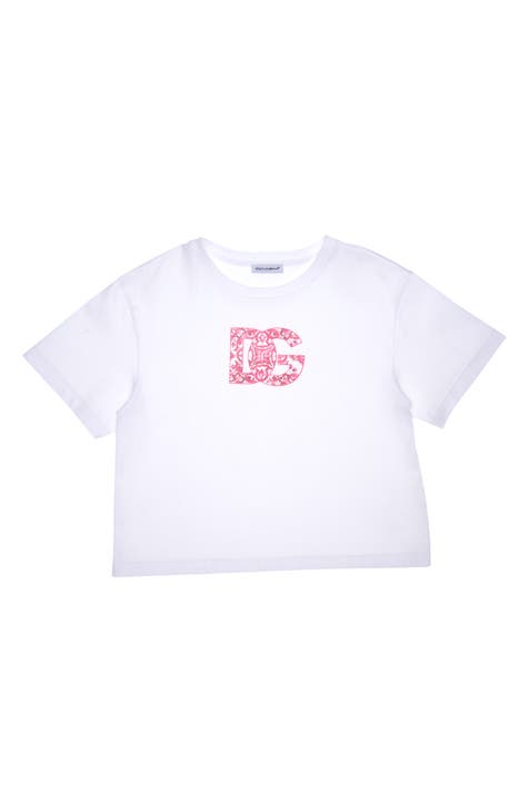Floral monogram organic cotton t-shirt - Burberry - Girls