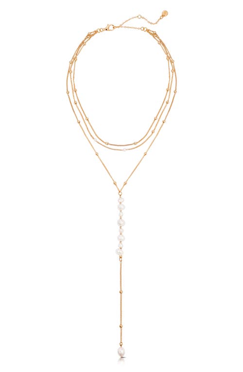 Shop Ettika Freshwater Pearl Dreams Y-necklace In Gold