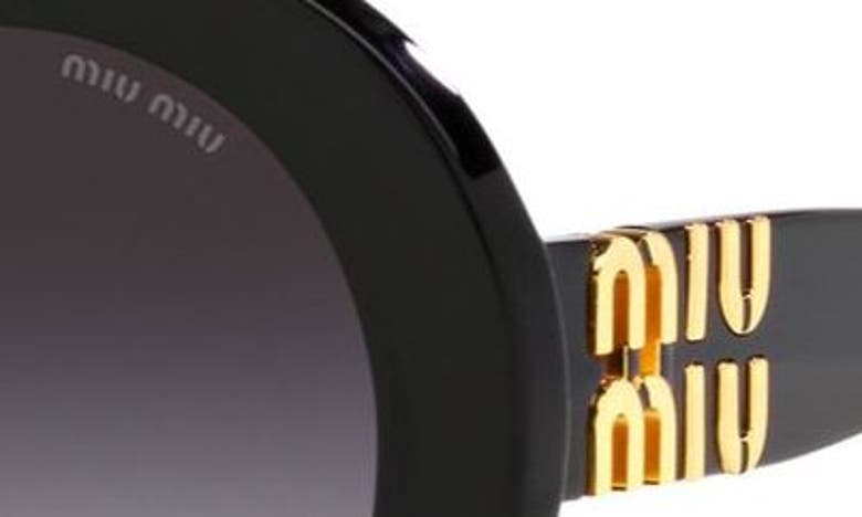 Shop Miu Miu 55mm Round Sunglasses In Black