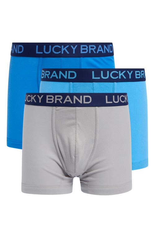 Shop Lucky Brand 3-pack Boxer Briefs In Alloy/super Sonic/azure Blue