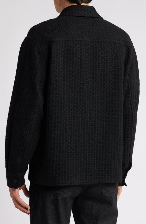 Frame Men's Textured Wool-blend Overshirt In Black