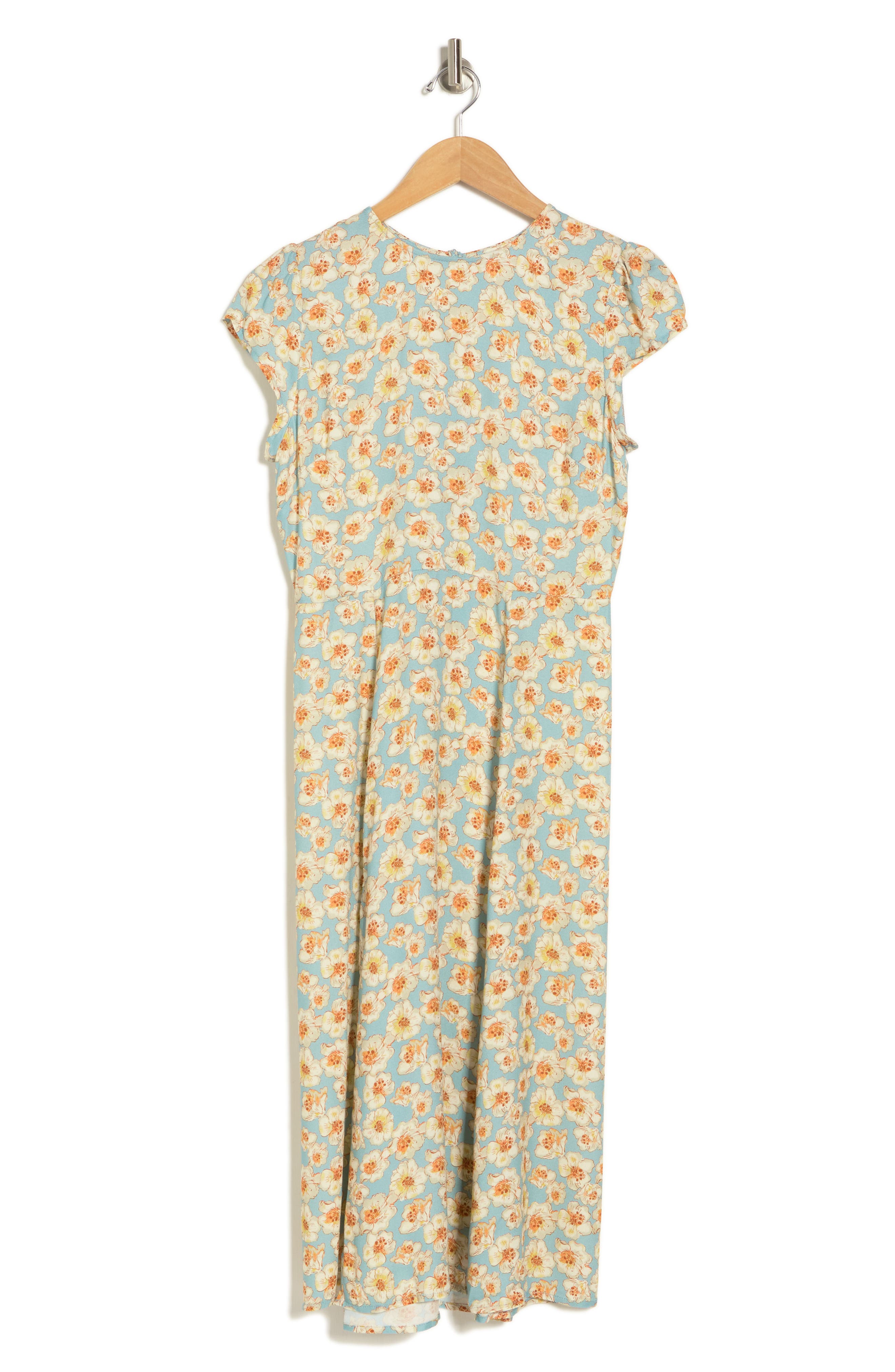 Melrose and Market Floral Print Side Slit Sheath Dress | Nordstromrack