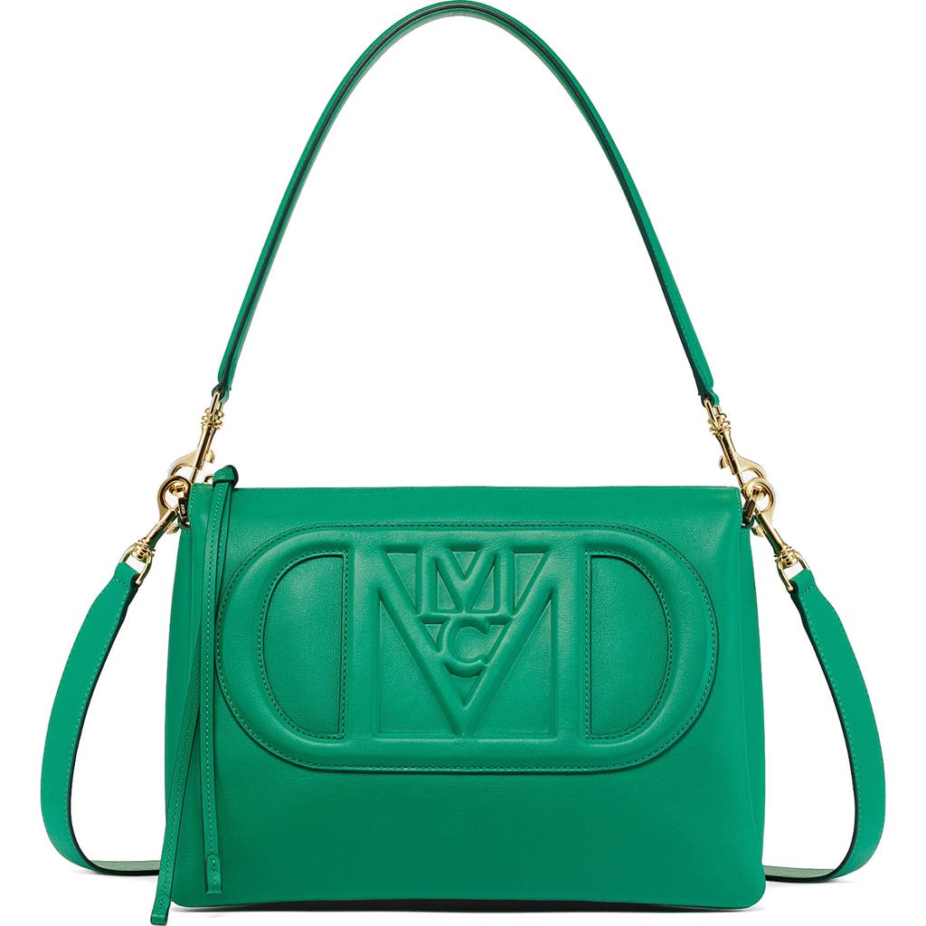 Shop Mcm Medium Mode Travia Leather Crossbody Bag In Bosphorus