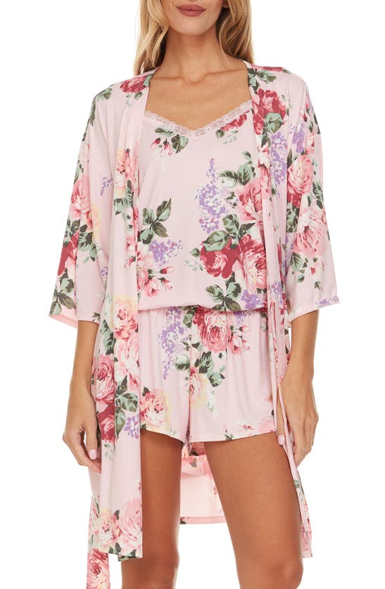 FLORA NIKROOZ LOTUS CAMISOLE, SHORTS & ROBE TRAVEL SET