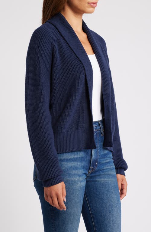 Shop Caslonr Caslon(r) Shawl Collar Pima Cotton Blend Cardigan In Navy Blazer