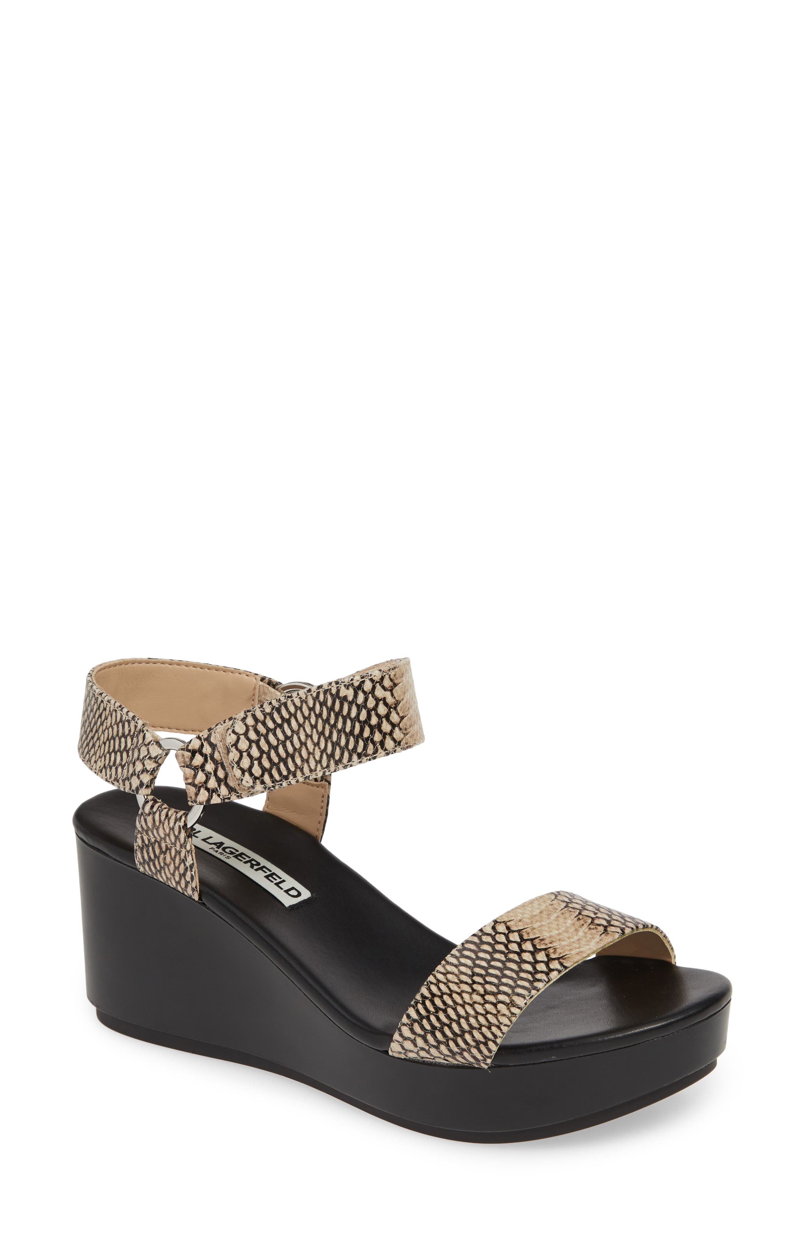 Karl Lagerfeld Paris Lana Platform Sandal- Black