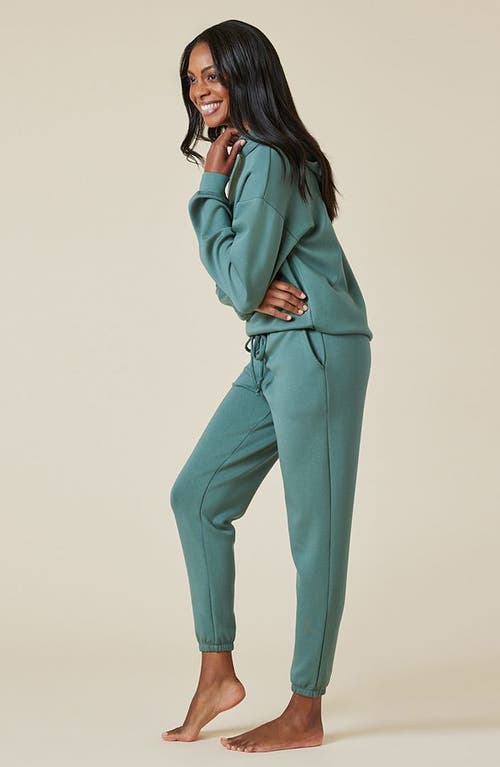 Shop Softies Athleisure Dreamtech Oversize Hoodie Lounge Set In Dusty Green