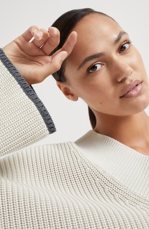 Shop Brunello Cucinelli Cotton Sweater In Butter