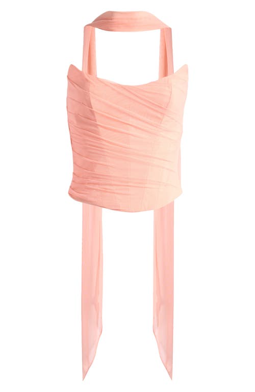 HOUSE OF CB HOUSE OF CB HALLIE CORSET MESH HALTER TOP 