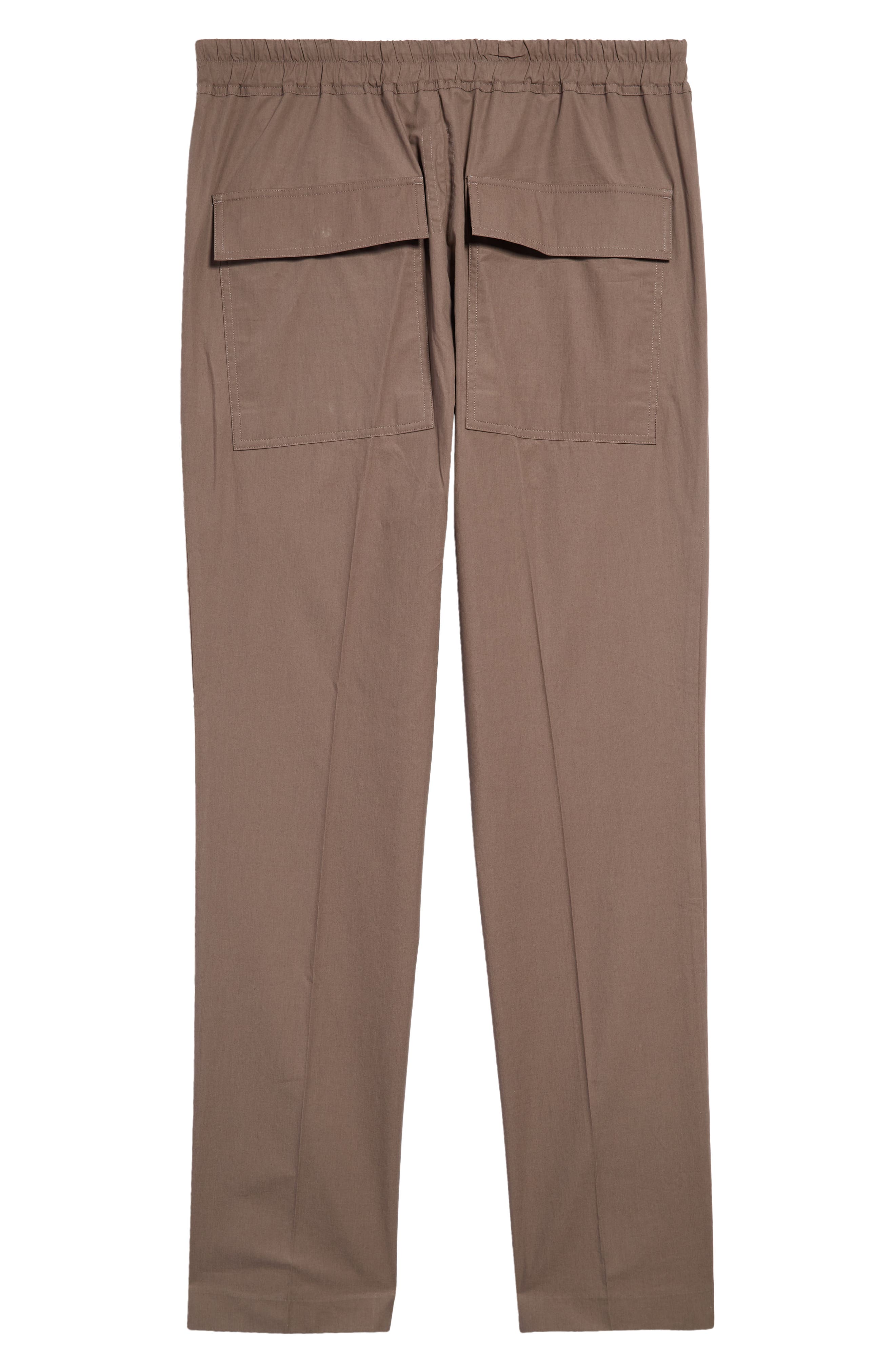 Rick Owens Drop Crotch Slim Cotton Drawstring Pants in Dust