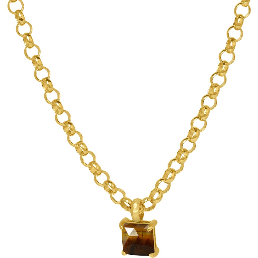 Dean Davidson Nomad Stone Pendant Necklace In Tiger Eye/gold