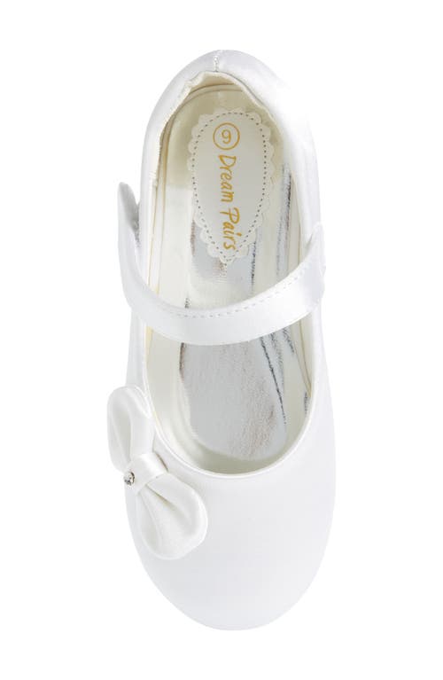 Shop Dream Pairs Kids' Angel Crystal Bow Mary Jane In White/satin