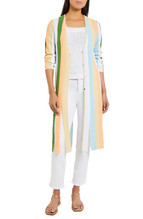 Misook Heritage Intarsia Knit Jacket Peach Blossom/caribbean Mist at Nordstrom,