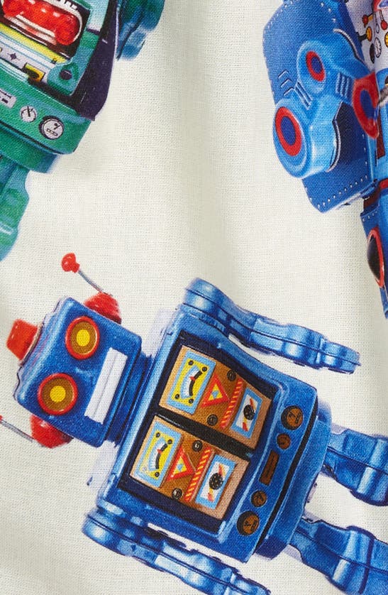 Shop Rock Your Baby Robot Mania Cotton Drawstring Shorts In Cream