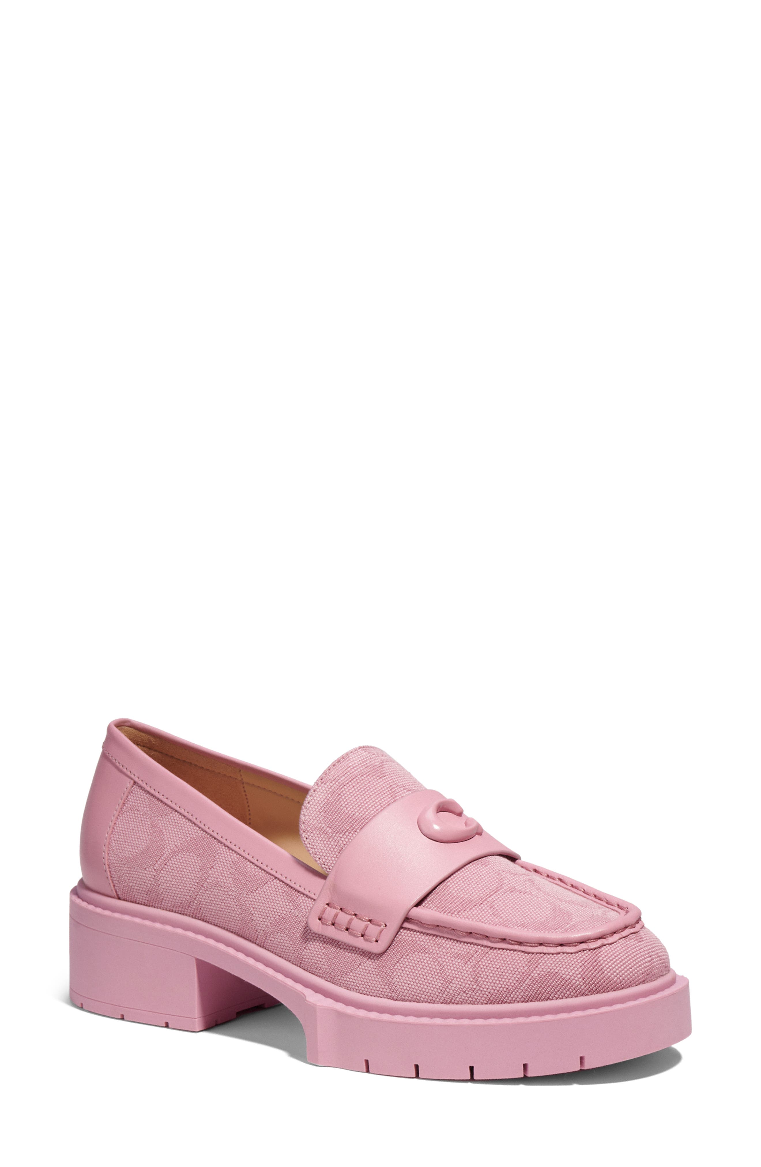 pink women loafers