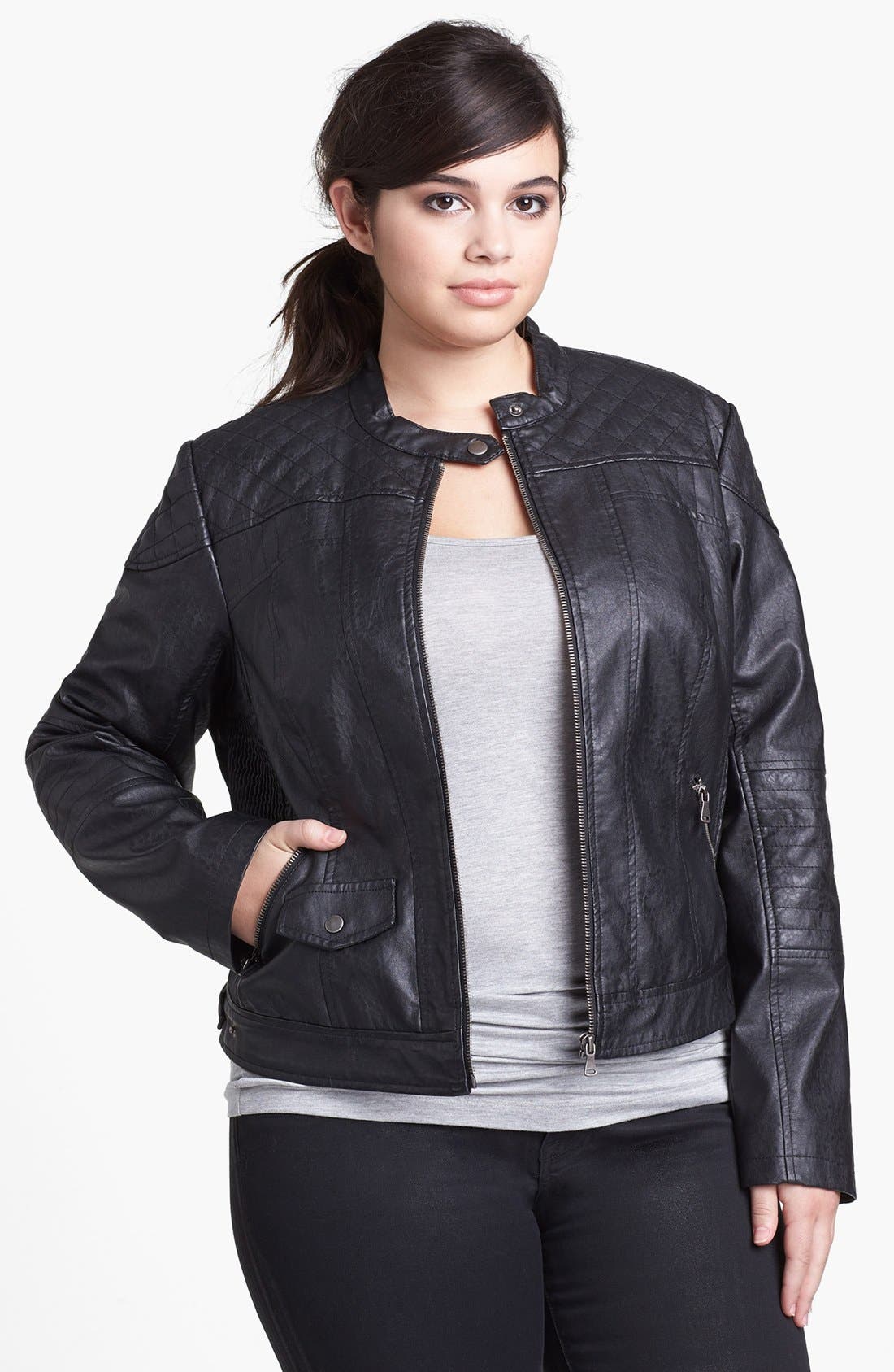 Bernardo Faux Leather Scuba Jacket (Plus Size) Nordstrom