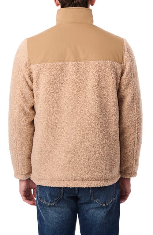 Bernardo High Pile Fleece Insulated Technical Jacket In Tan