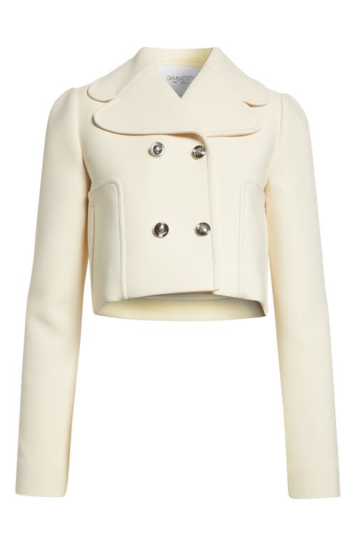 Shop Giambattista Valli Double Breasted Crop Jacket In Ivory