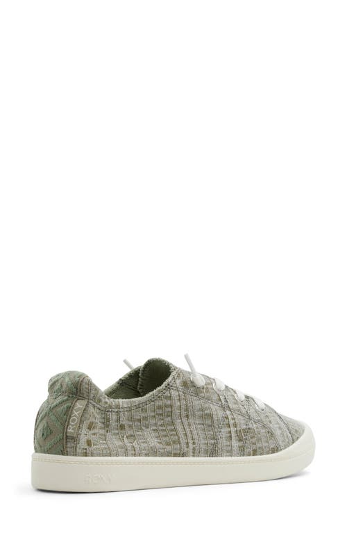 Roxy Bayshore Plus Womens Padded Insole Canvas Casual And Fashion Sneakers In Light Green