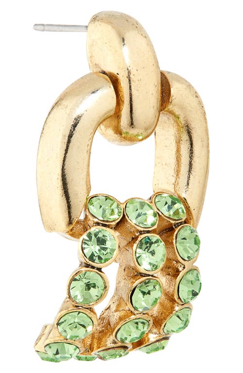 Shop Oscar De La Renta Crystal Pavé Doorknocker Earrings In Peridot