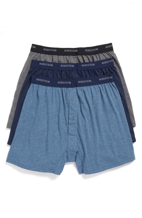 Nordstrom 3-pack Supima® Cotton Boxers In Blue