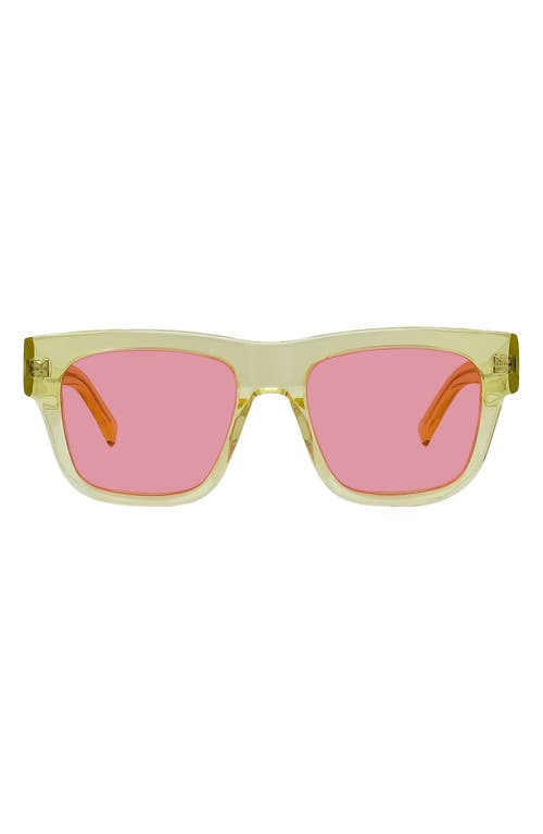 Givenchy GV Day Lector 52mm Square Sunglasses in Shiny Yellow /Violet at Nordstrom