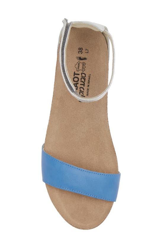 Shop Naot 'pixie' Sandal In Sapphire Blue/ Silver/ White