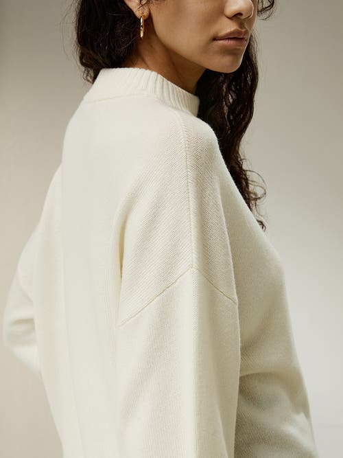 Shop Lilysilk Drop Shoulder Wool Sweater In White