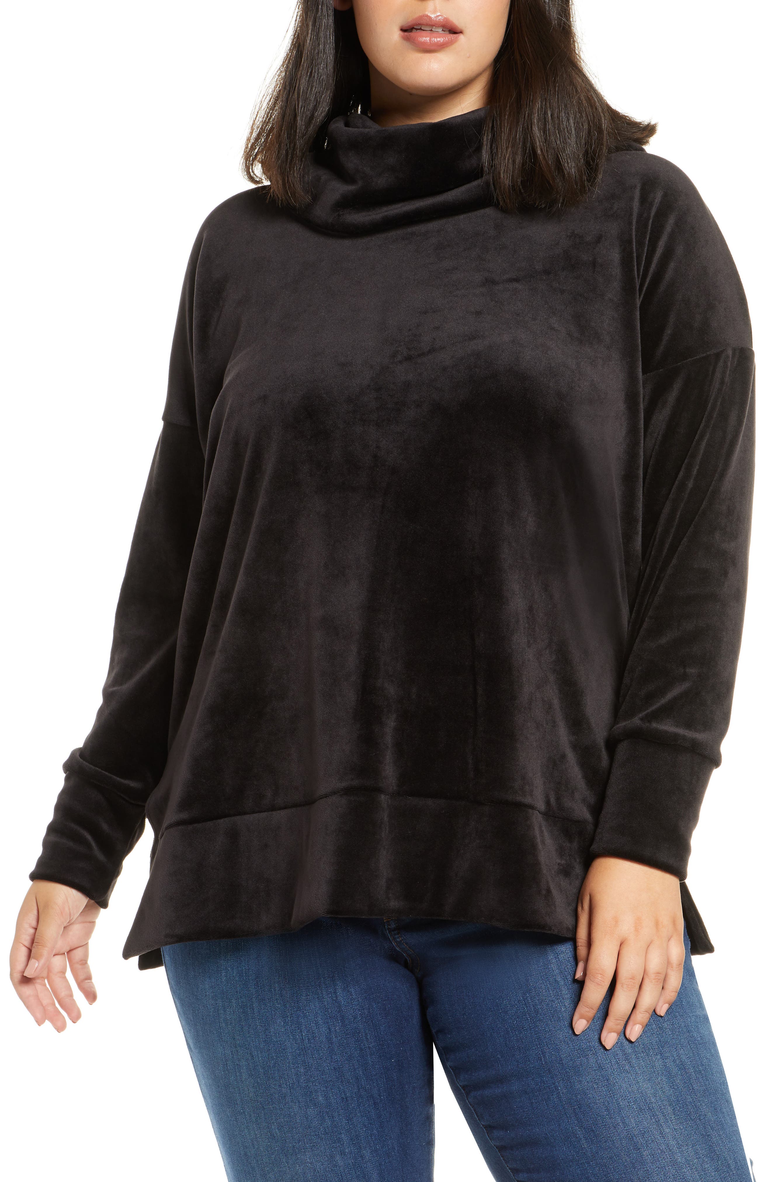 plus size velvet tunic