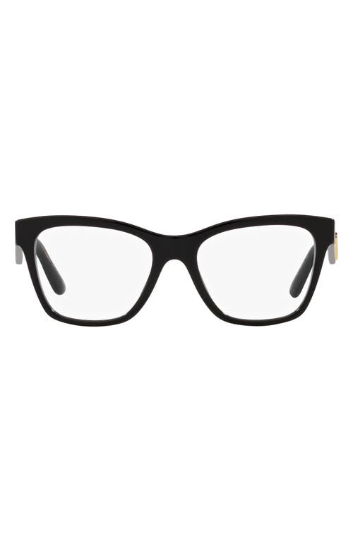 Dolce & Gabbana 53mm Square Optical Glasses in Black at Nordstrom