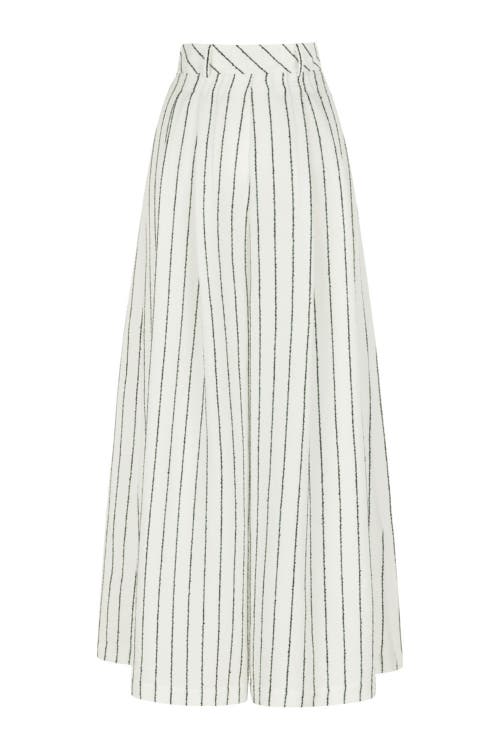 Shop Nocturne Striped Wide Leg Pants In Multi-colored