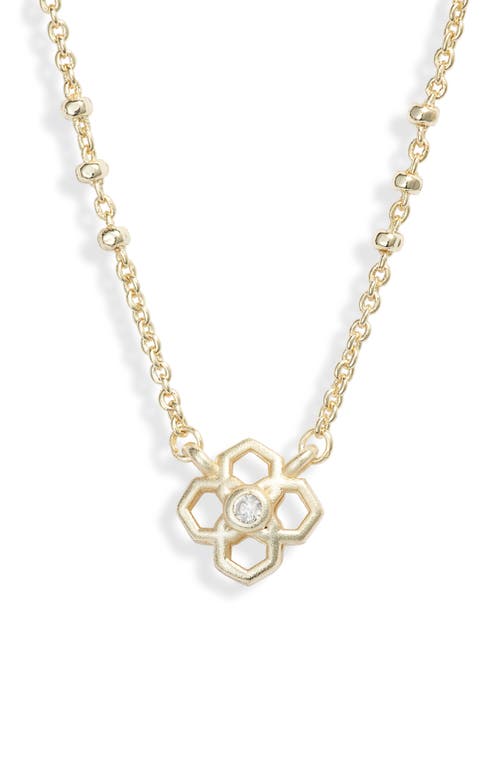 Kendra Scott Rue Pendant Necklace in Gold/White Cz