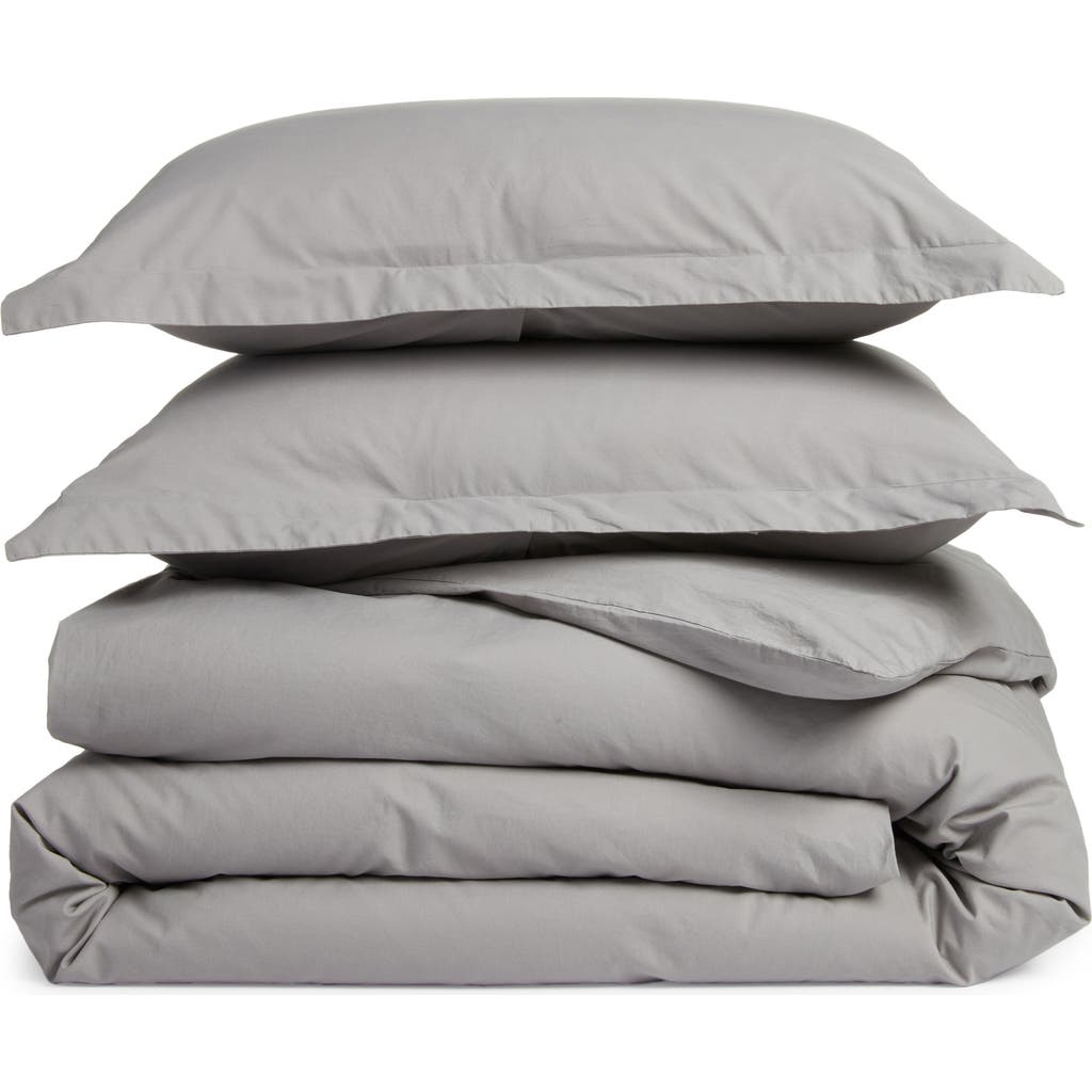 Nordstrom Organic Cotton Percale Duvet & Shams Set In Grey Griffin