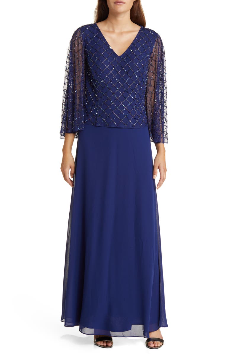 Marina Beaded Capelet & Gown | Nordstrom