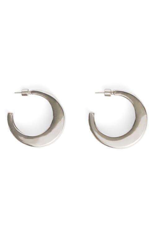 Shop Mango Volume Hoop Earrings In Silver