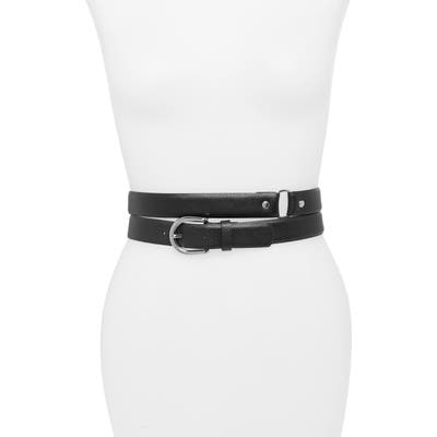 Treasure & Bond Double Wrap Leather Stretch Belt, Black