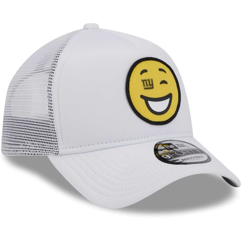 Shop New Era White New York Giants Happy A-frame Trucker 9forty Snapback Hat